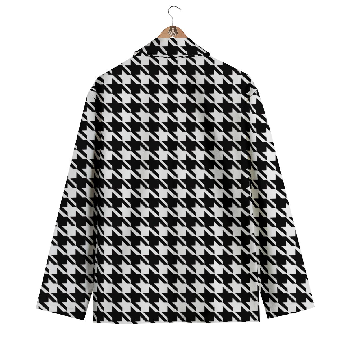 Black And White Houndstooth Men's Blazer-grizzshop
