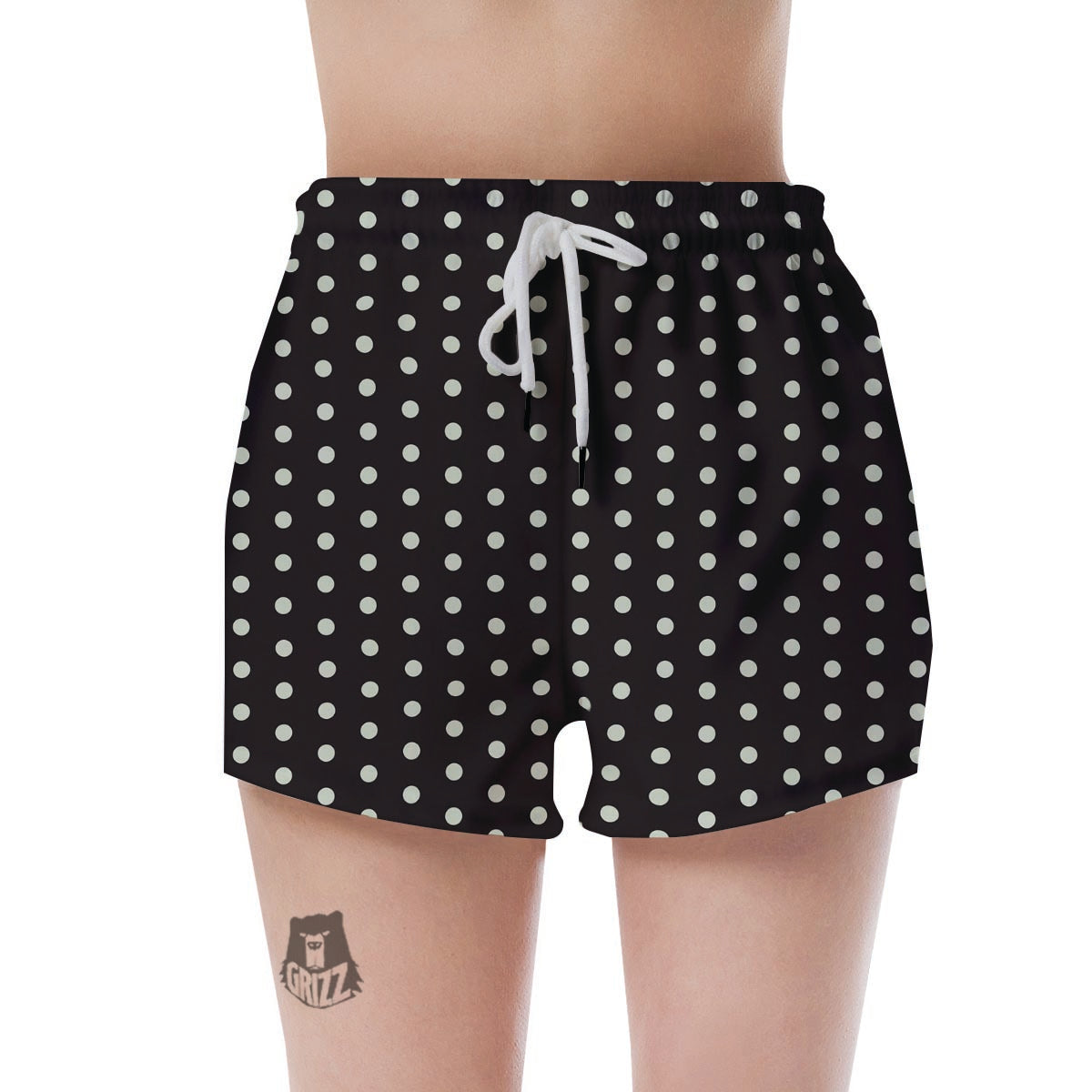 Black And White Polka Dot Women's Shorts-grizzshop