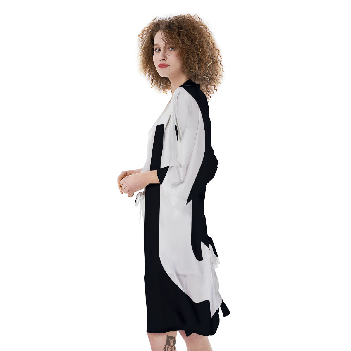 Black And White Scorpio Sign Print Kimono-grizzshop