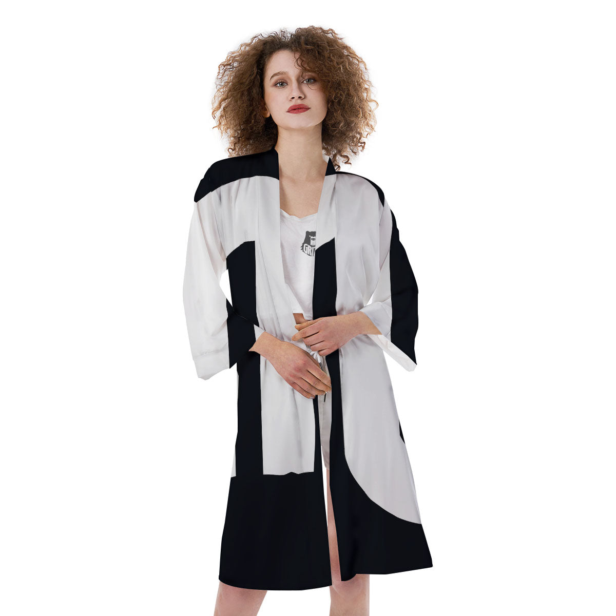 Black And White Scorpio Sign Print Kimono-grizzshop