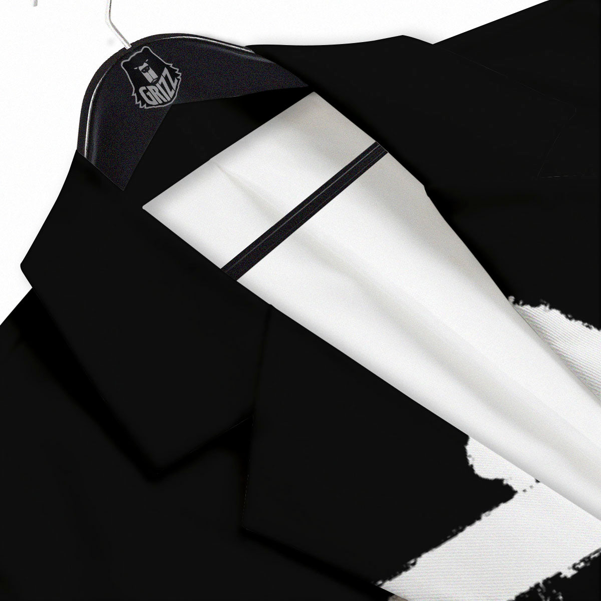 Black And White Star of David Print Men's Sport Coat-grizzshop