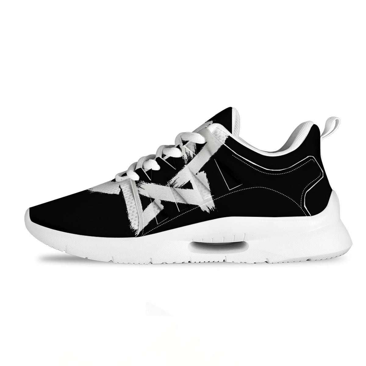 Black And White Star of David Print Tennis Shoes-grizzshop