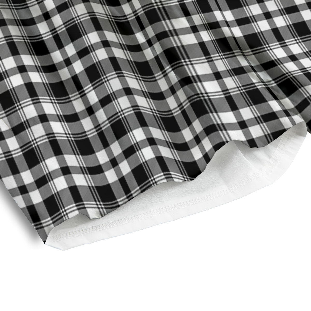 Black And White Tartan Print Pattern Men's Athletic Shorts