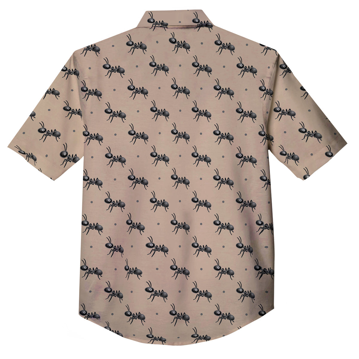Black Ant Print Pattern Button Up Shirt-grizzshop