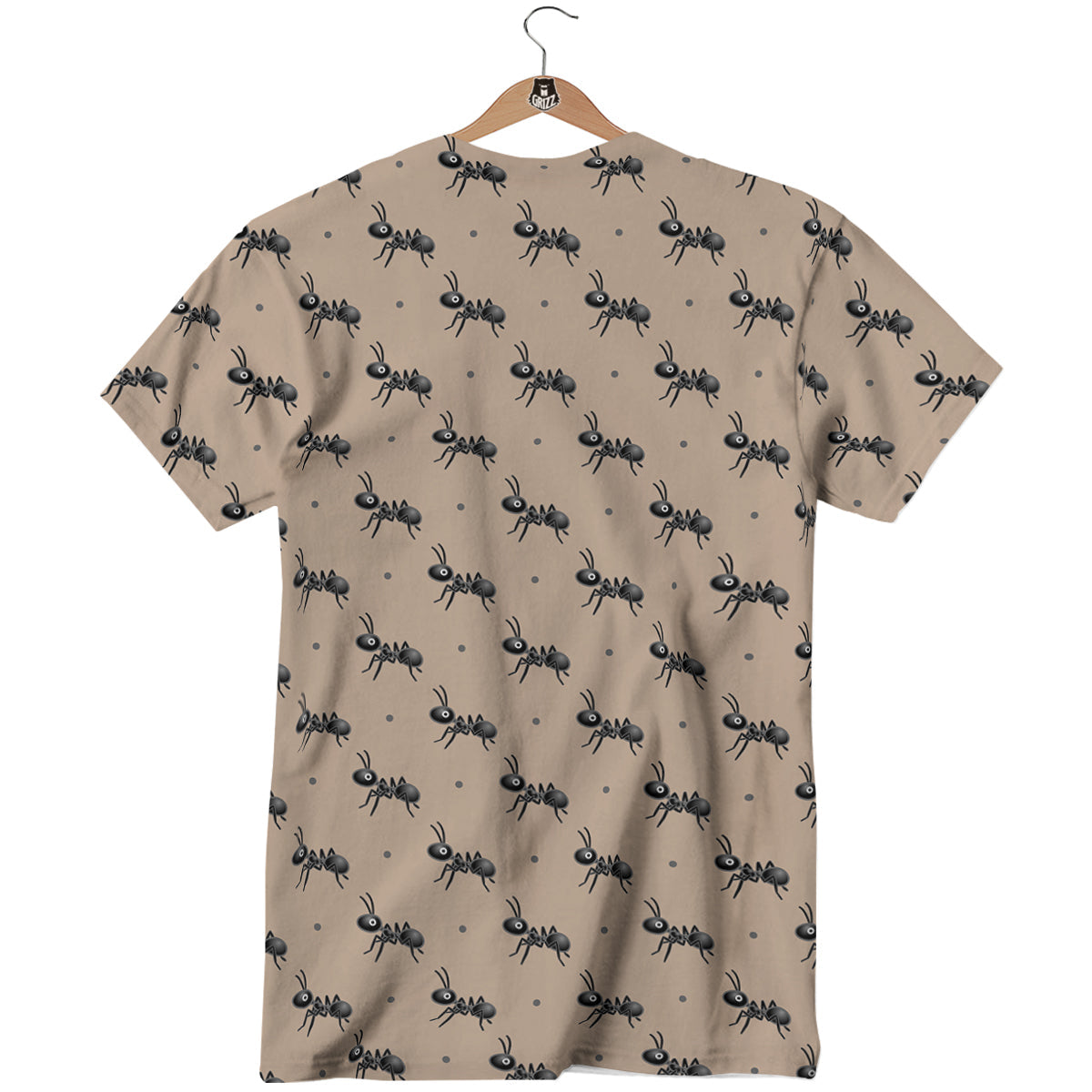 Black Ant Print Pattern T-Shirt-grizzshop