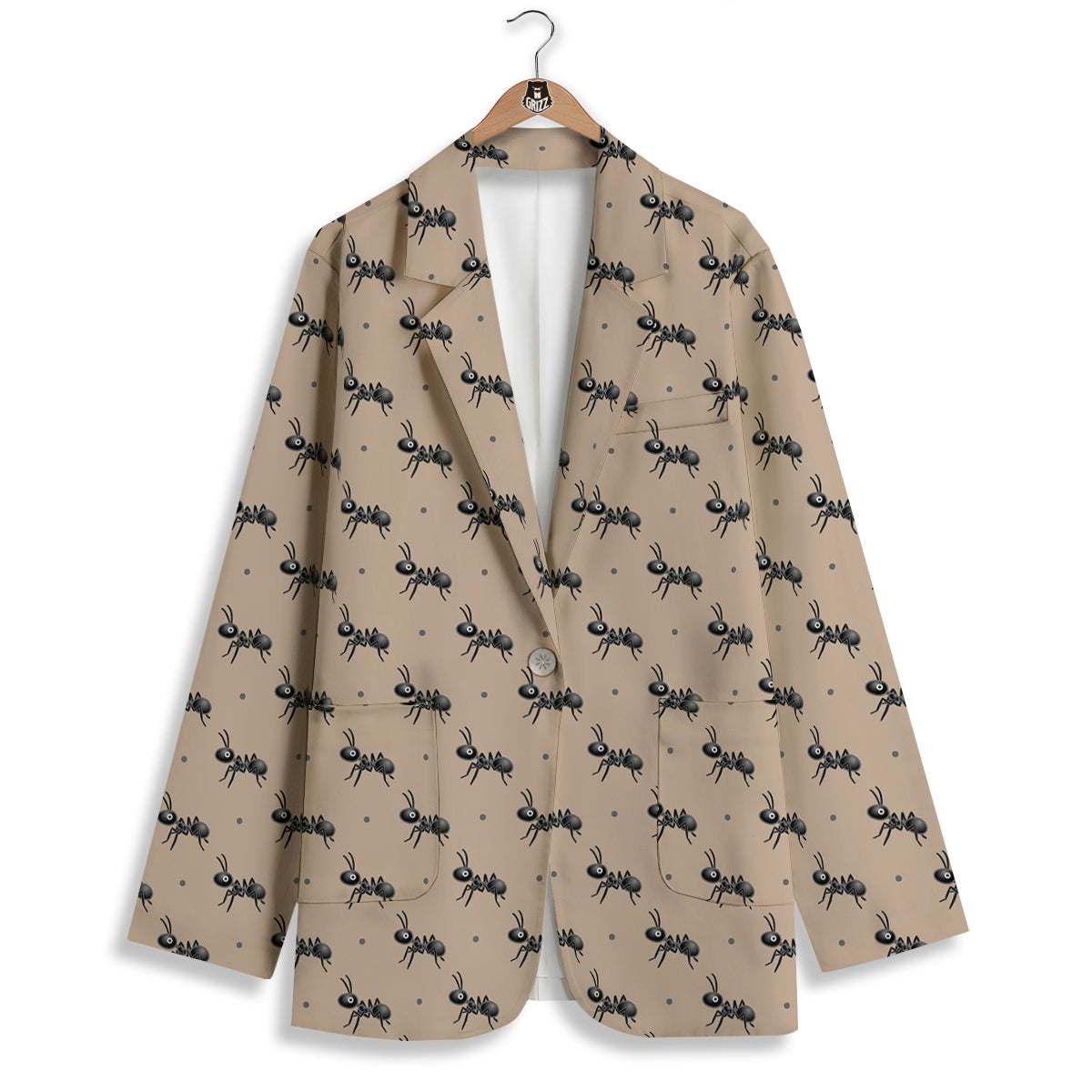 Black Ant Print Pattern Women's Blazer-grizzshop