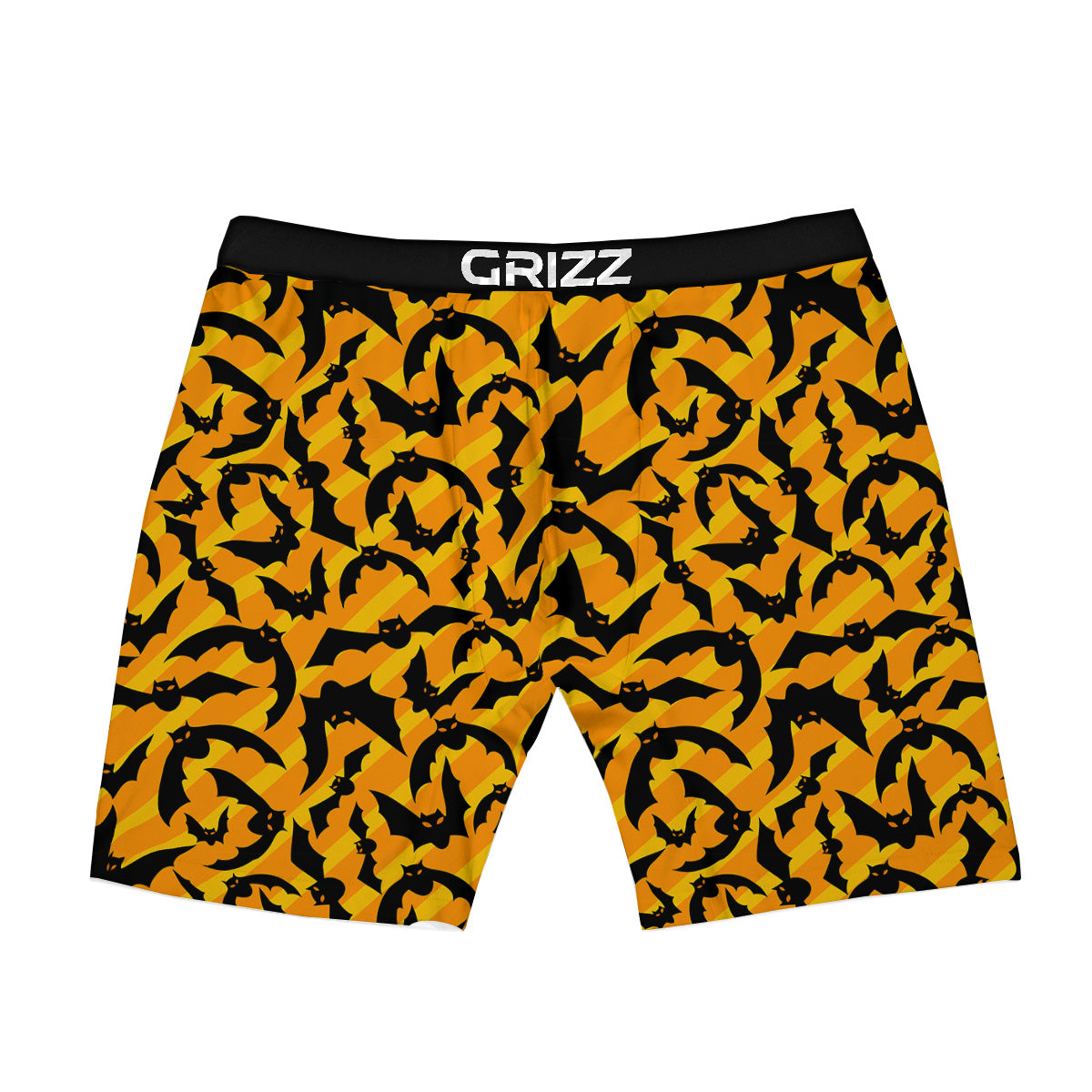 Black Bat And Orange Striped Print Pattern Boxer Briefs-grizzshop