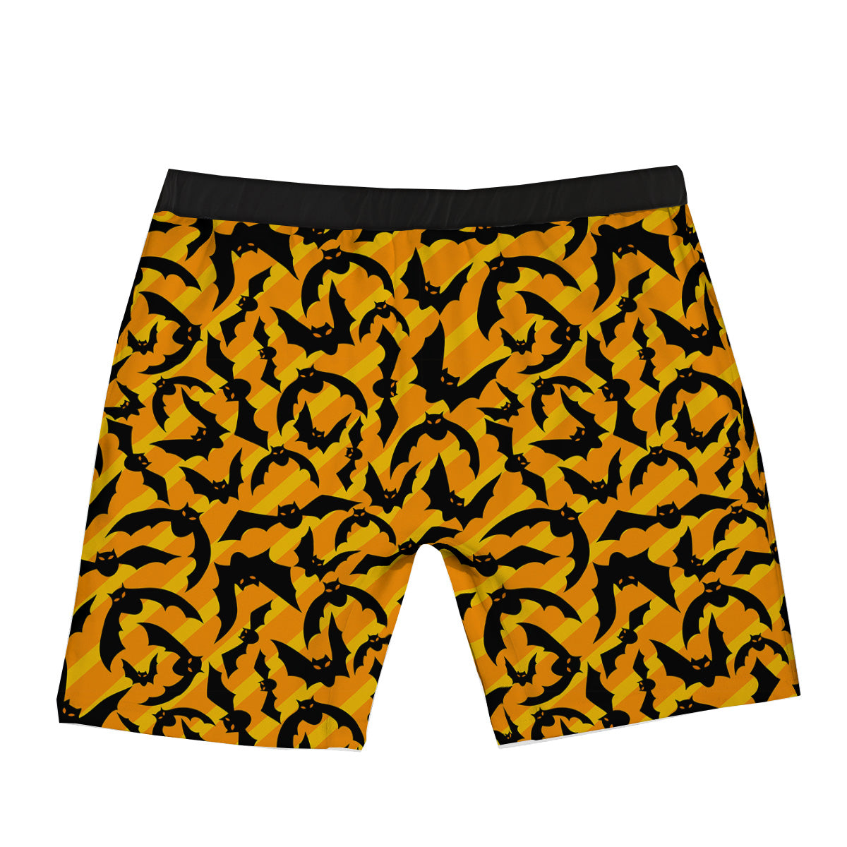 Black Bat And Orange Striped Print Pattern Boxer Briefs-grizzshop