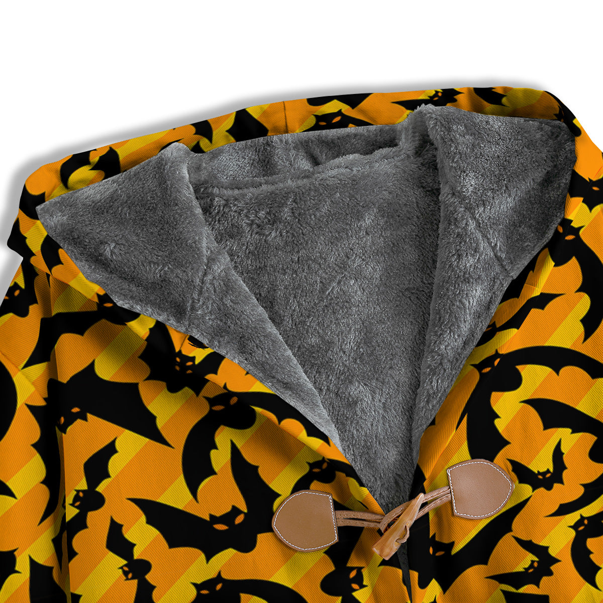 Black Bat And Orange Striped Print Pattern Men's Windbreaker Jacket-grizzshop