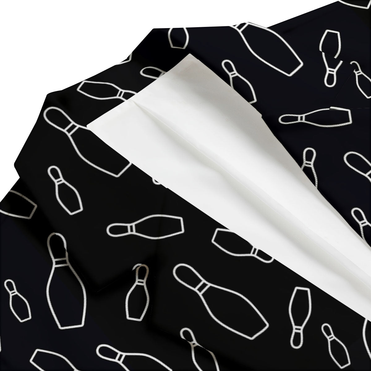 Black Bowling Pins Print Pattern Men's Blazer-grizzshop