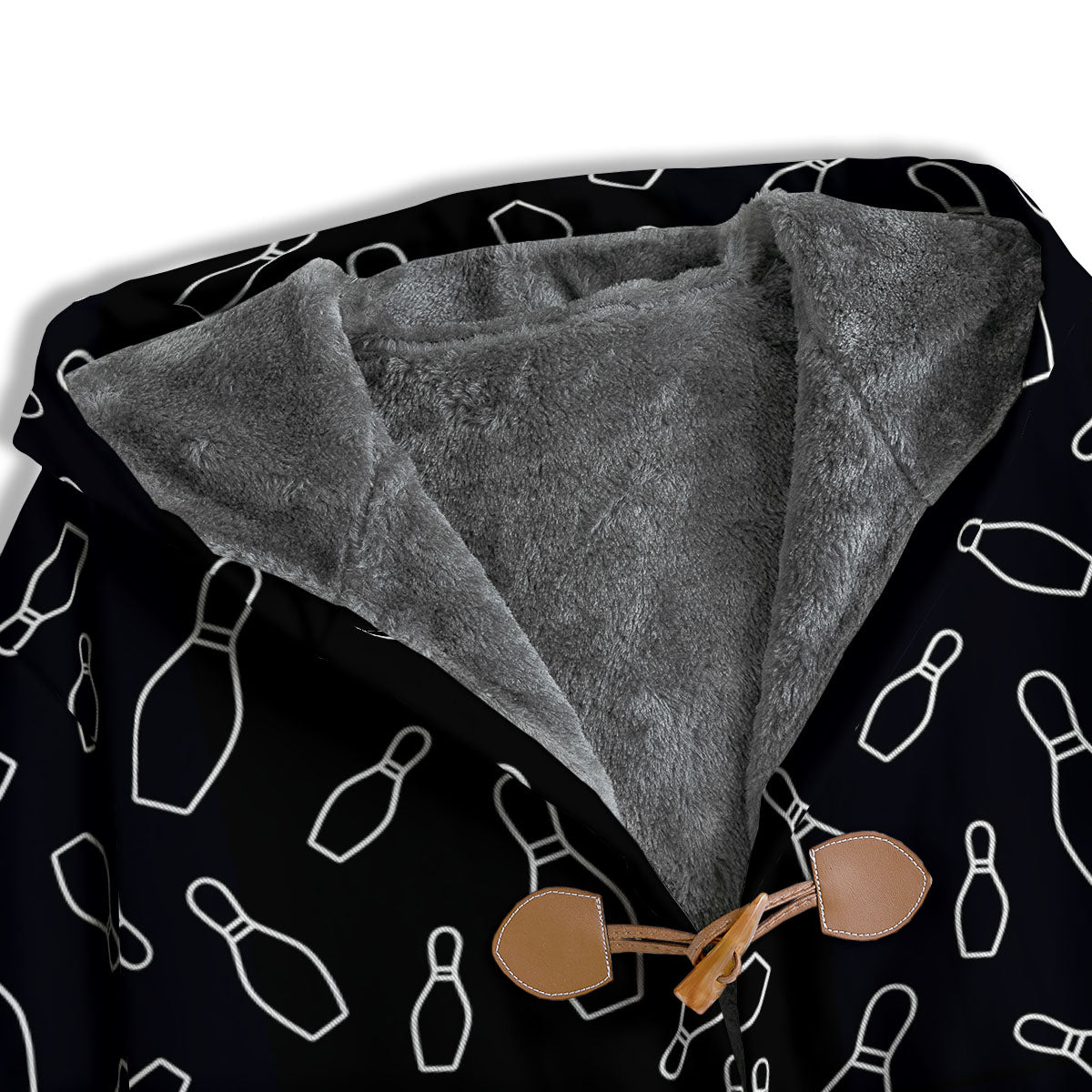 Black Bowling Pins Print Pattern Men's Windbreaker Jacket-grizzshop