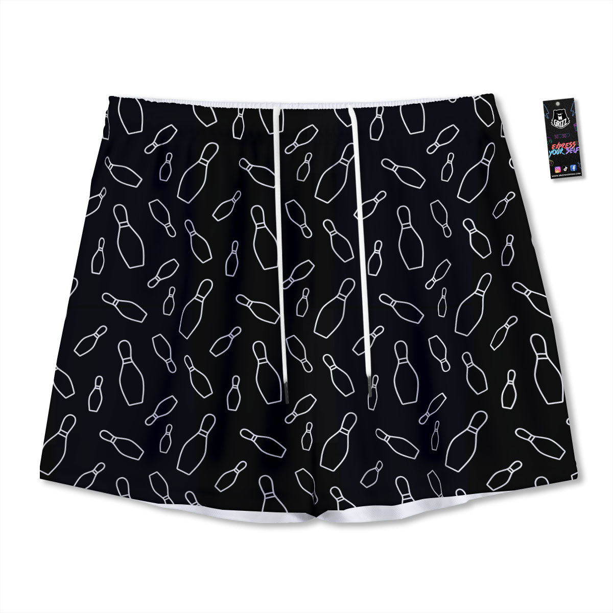 Cartoon Dartboard Print Pattern Mesh Shorts