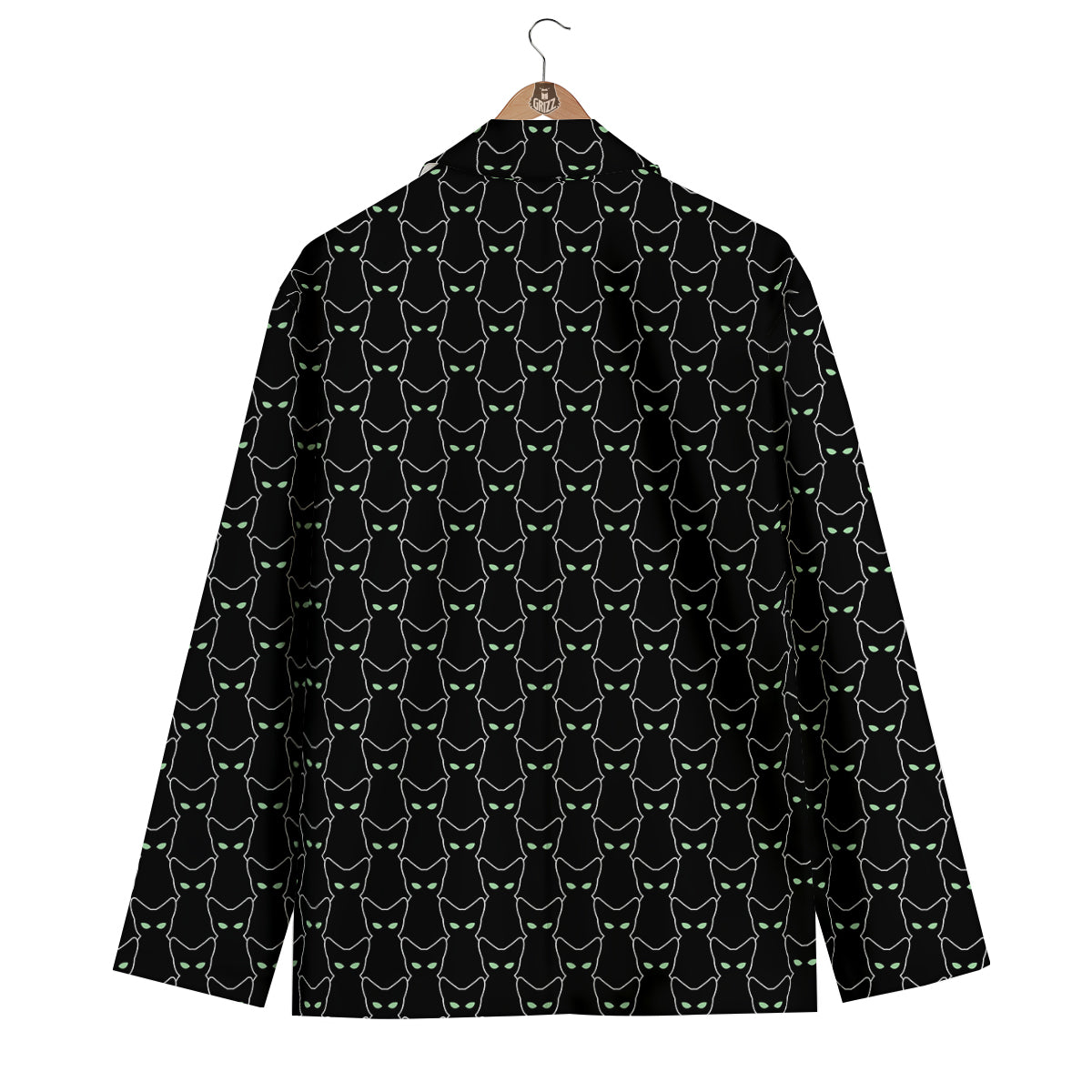Black Cat Alien Print Pattern Men's Blazer-grizzshop
