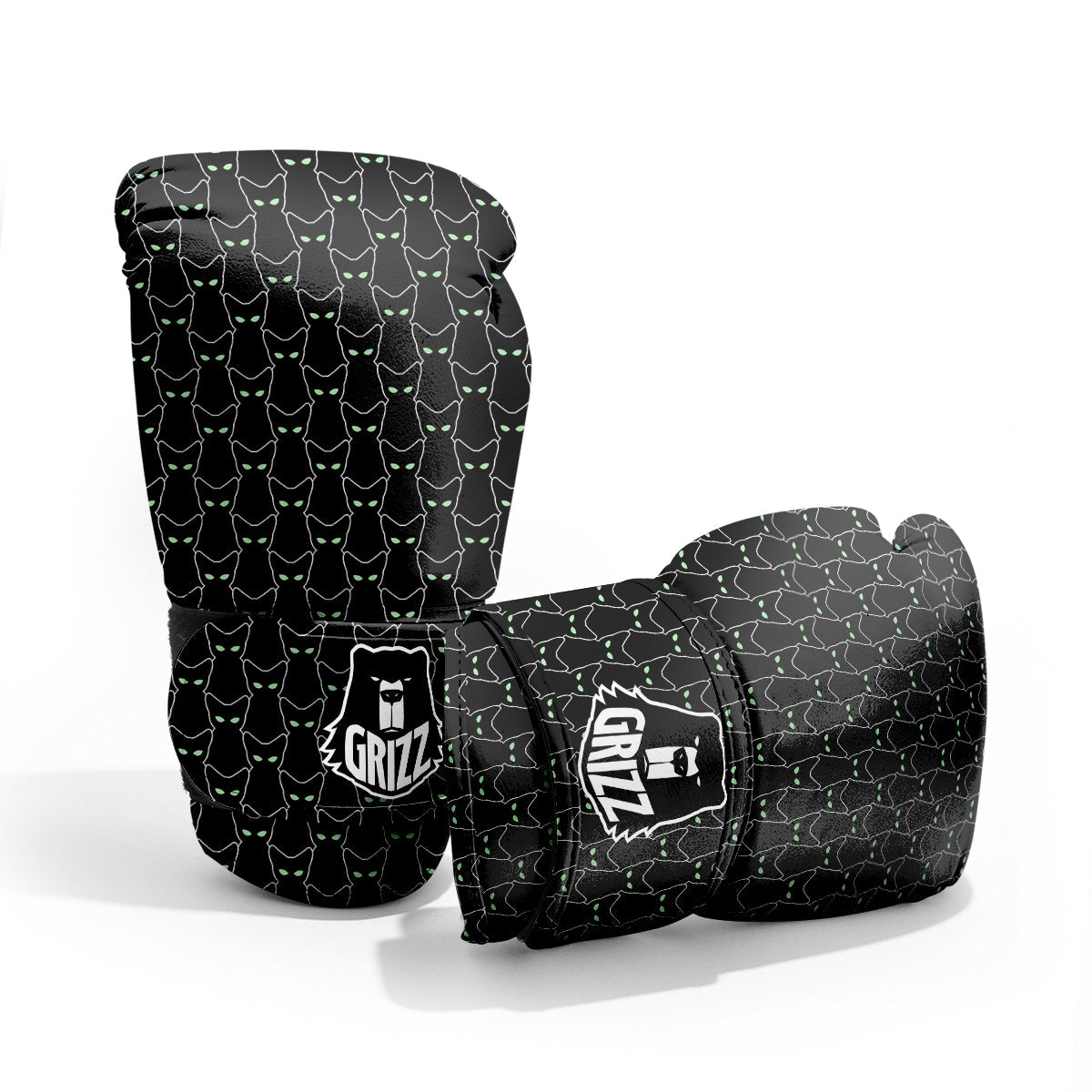 Black Cat Alien Print Pattern Pro Boxing Glove