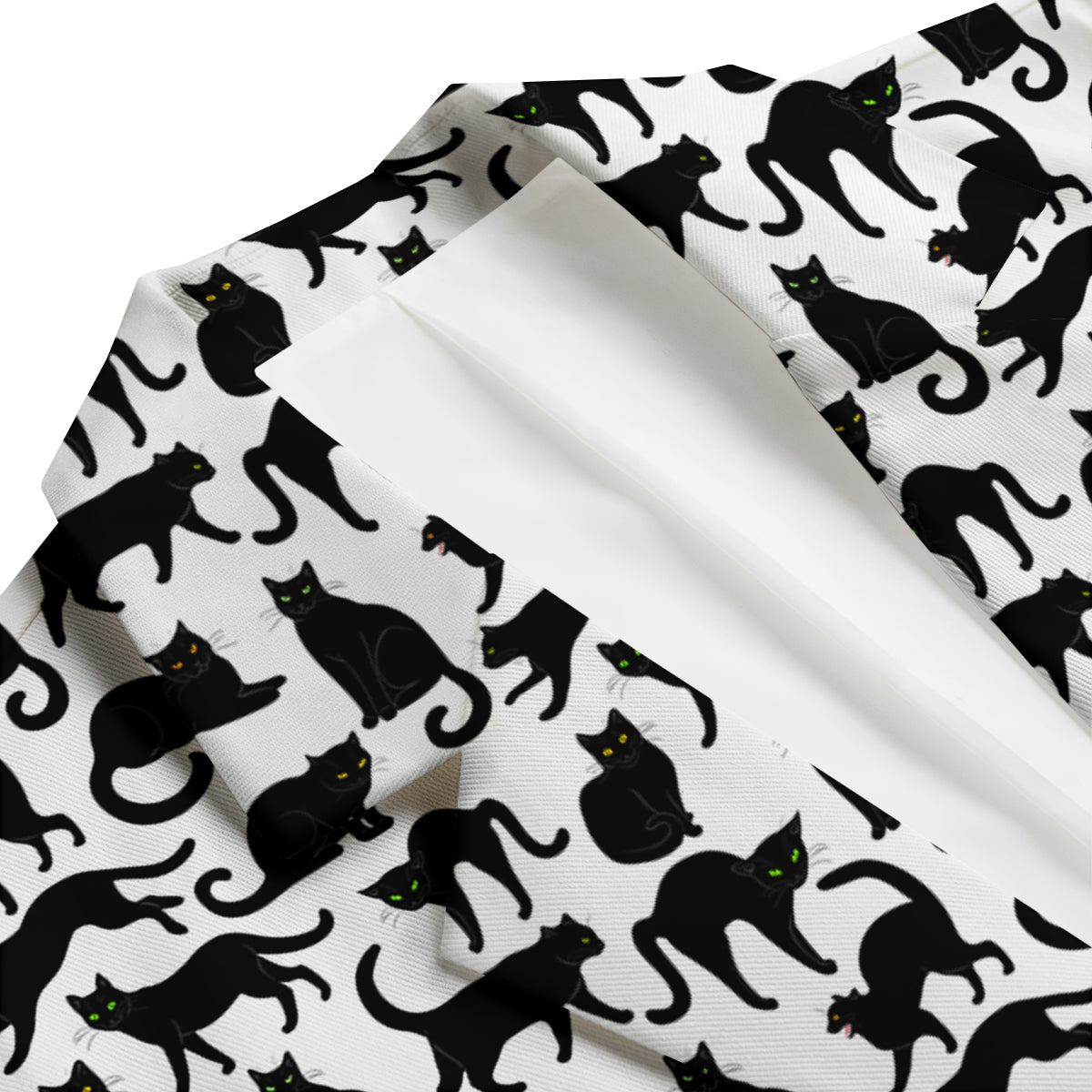 Black Cat And White Print Pattern Men's Blazer-grizzshop