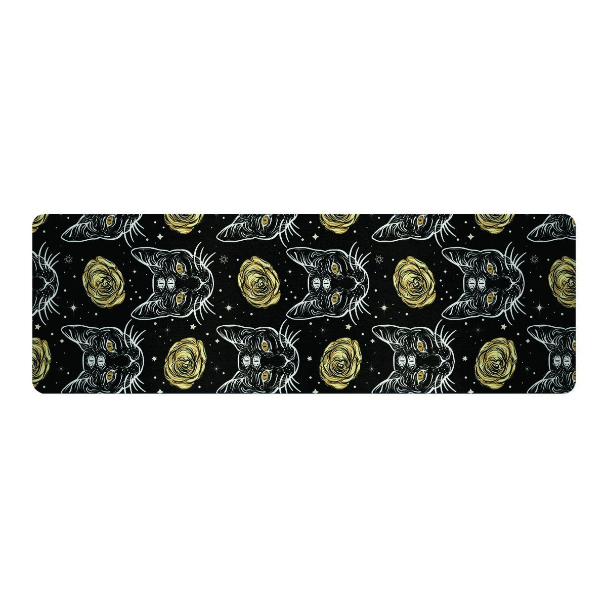 Black Cat Gothic Witch Thin Yoga Mat-grizzshop