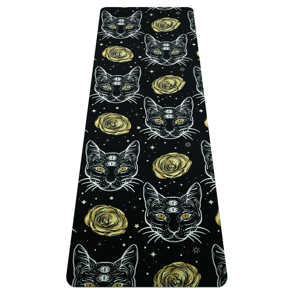 Black Cat Gothic Witch Thin Yoga Mat-grizzshop