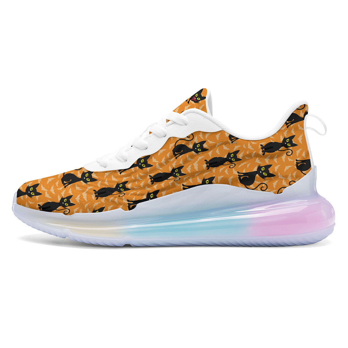 Black Cat Halloween Print Pattern Running Sneakers-grizzshop