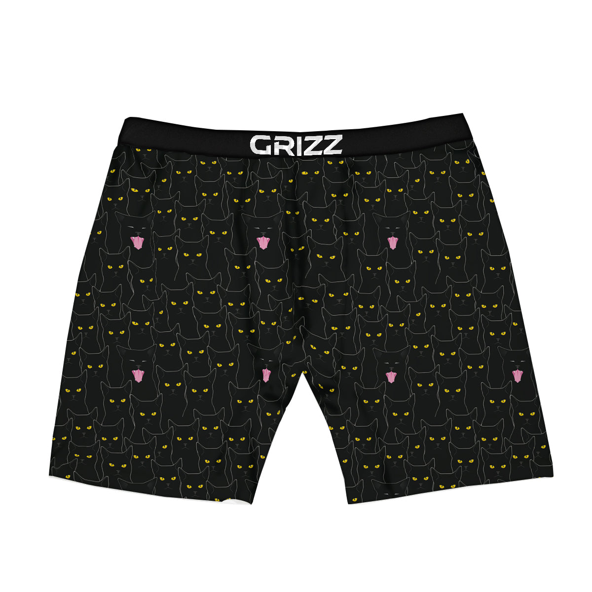 Black Cats Eyes Yellow Print Pattern Boxer Briefs-grizzshop