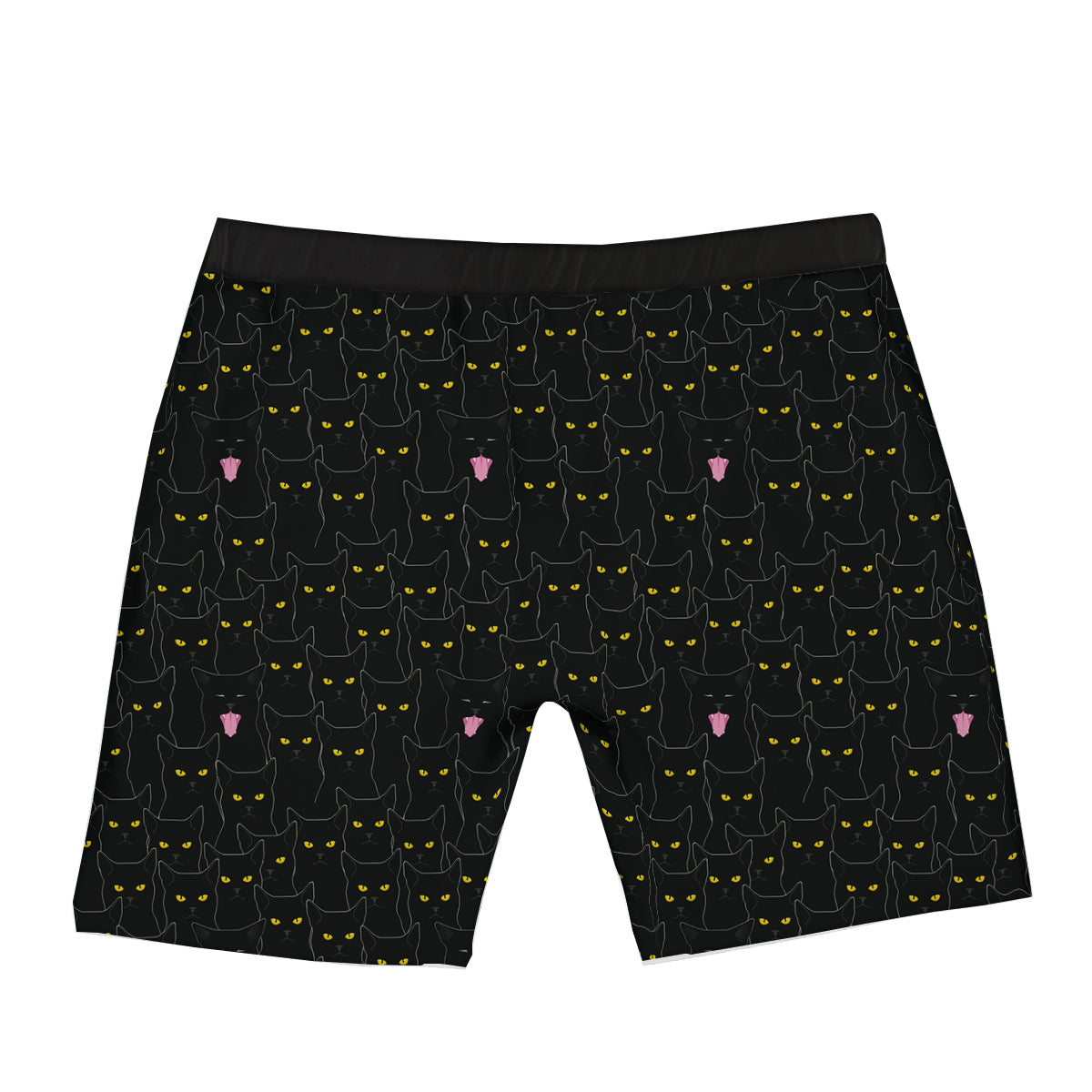 Black Cats Eyes Yellow Print Pattern Boxer Briefs-grizzshop