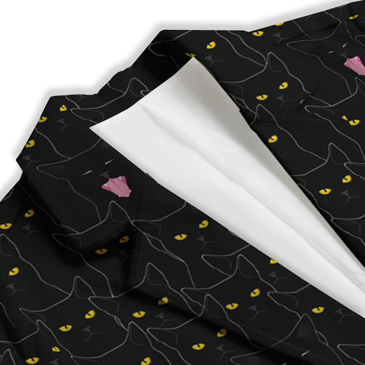 Black Cats Eyes Yellow Print Pattern Women's Blazer-grizzshop