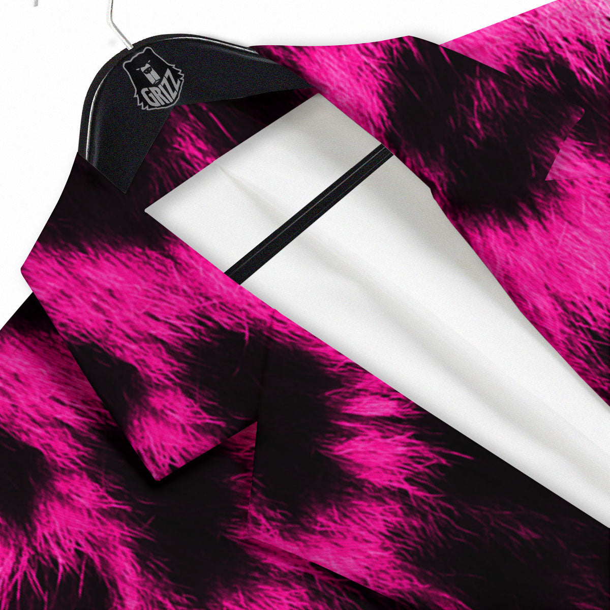 Black Cheetah And Hot Pink Print Men's Sport Coat-grizzshop