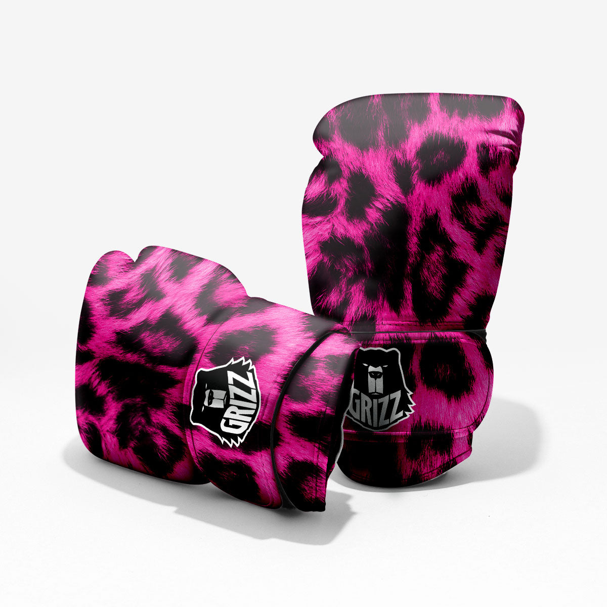 Black Cheetah And Hot Pink Print Pro Boxing Glove