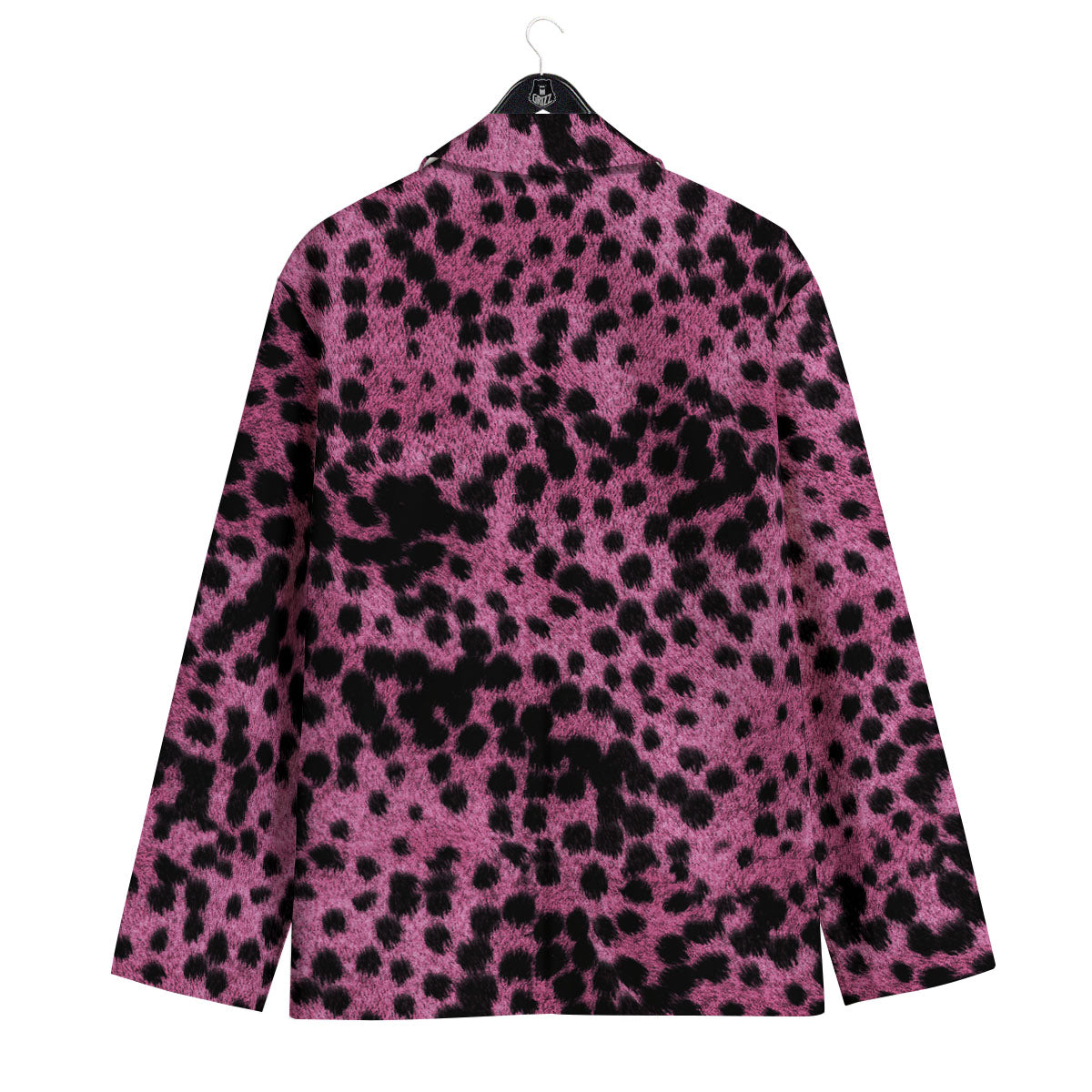 Black Cheetah And Hot Purple Print Men's Sport Coat-grizzshop
