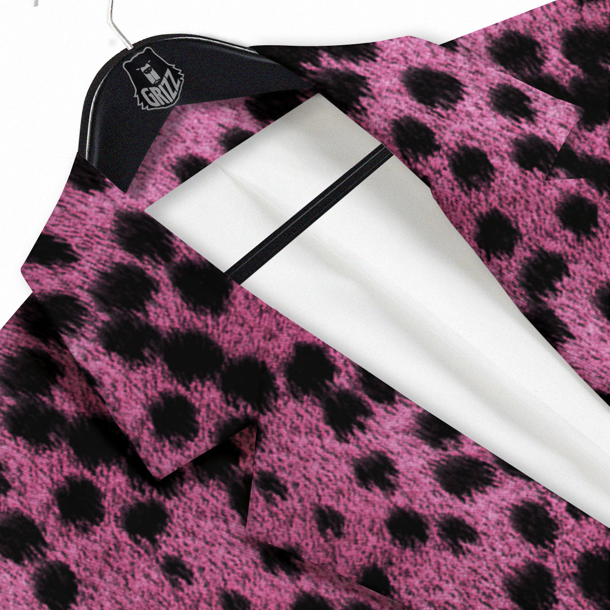 Black Cheetah And Hot Purple Print Men's Sport Coat-grizzshop