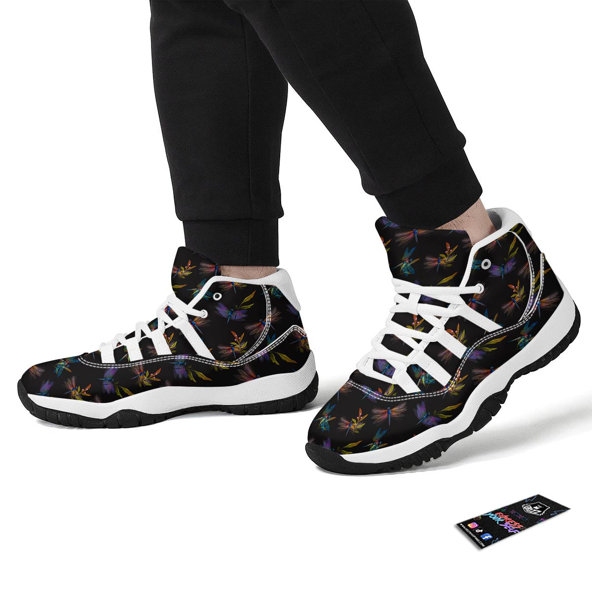 Black Dragonfly White Bball Shoes-grizzshop