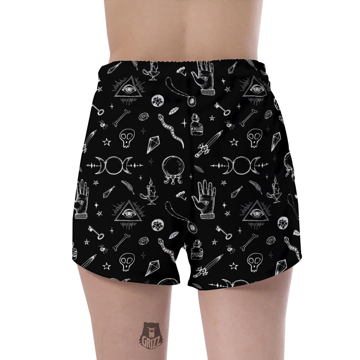 Black Gothic Witch Women's Shorts-grizzshop