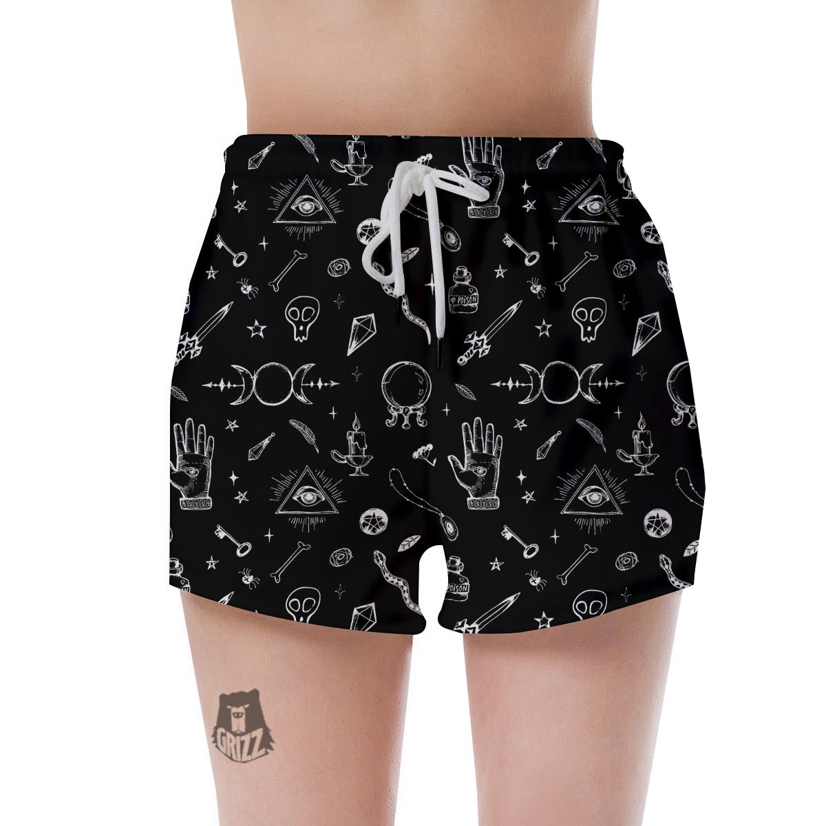 Black Gothic Witch Women's Shorts-grizzshop