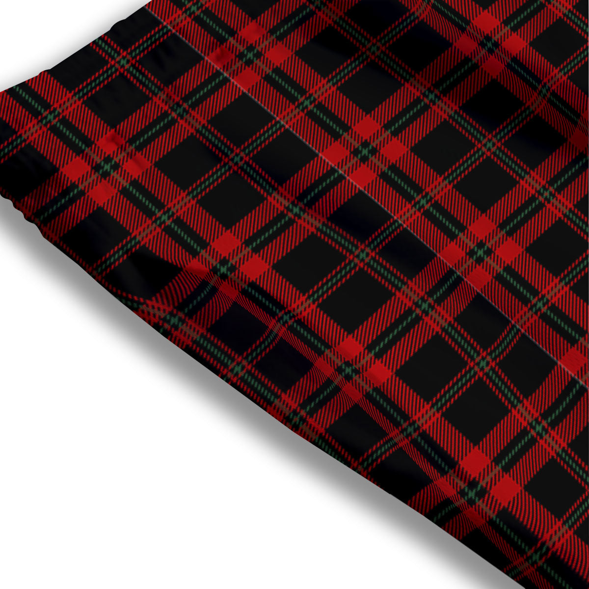 Black Green And Red Tartan Print Pattern Mesh Shorts