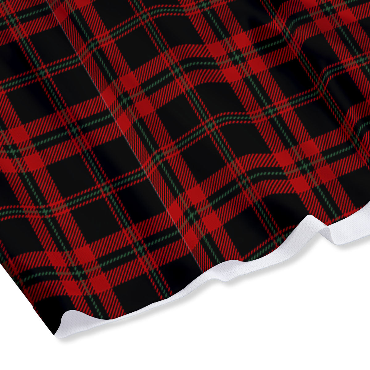 Black Green And Red Tartan Print Pattern Mesh Shorts
