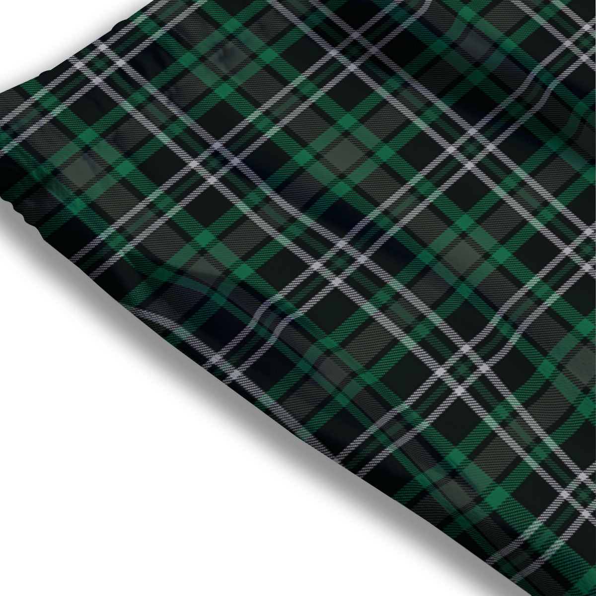 Black Green And White Tartan Print Mesh Shorts
