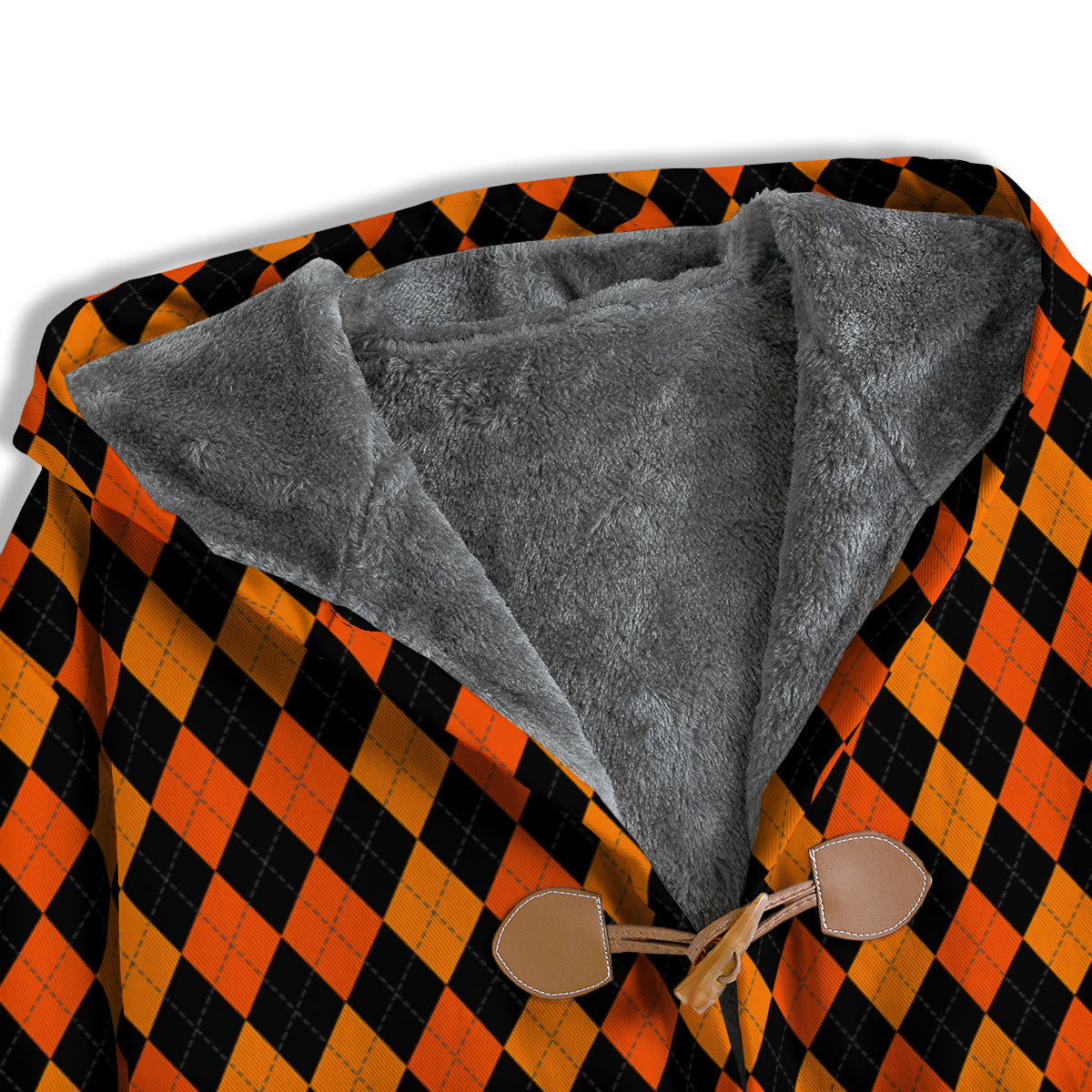 Black Halloween And Orange Argyle Print Men's Windbreaker Jacket-grizzshop