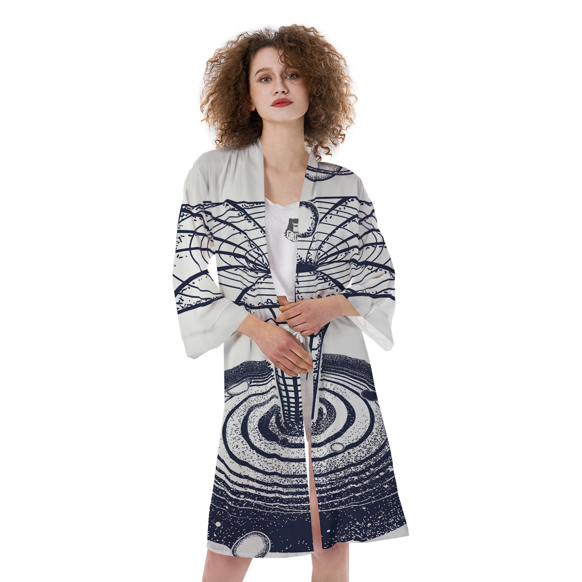 Black Hole Tattoo Print Kimono-grizzshop