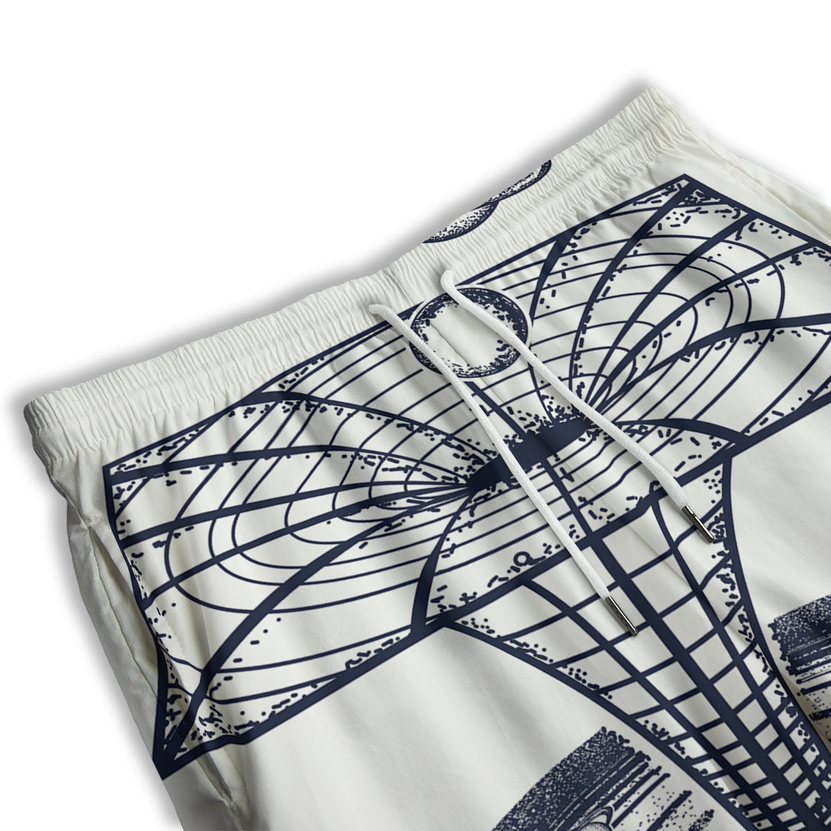 Black Hole Tattoo Print Men's Athletic Shorts