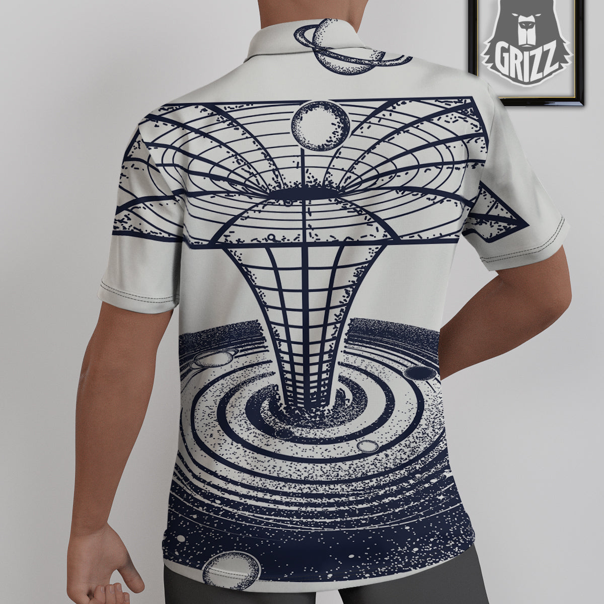 Black Hole Tattoo Print Untucked Shirts-grizzshop
