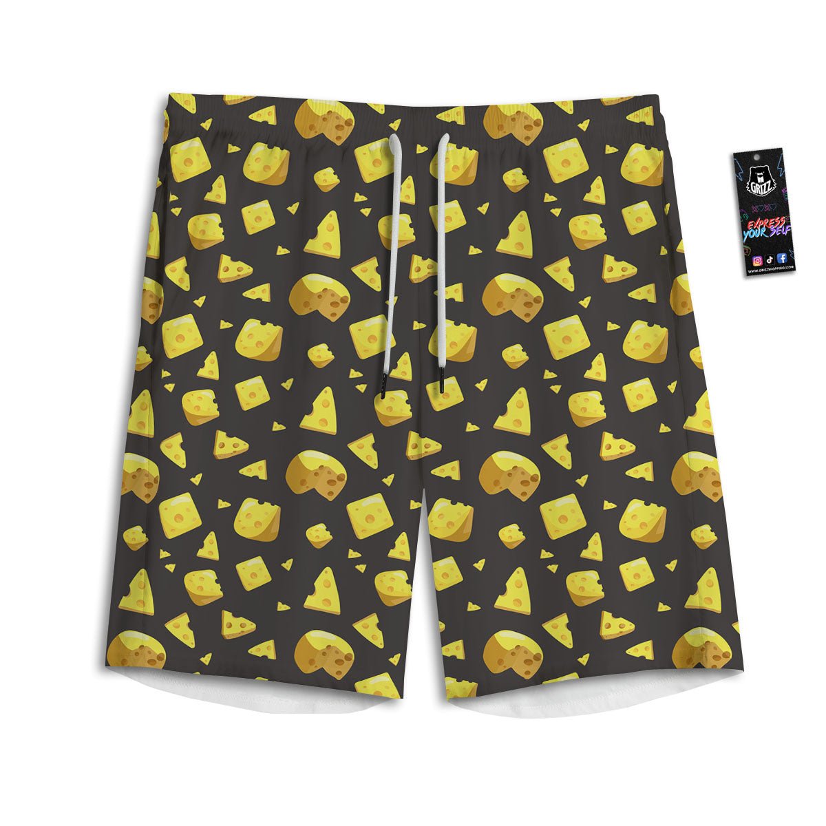 Black Holes And Cheese Print Pattern Men's Athletic Shorts