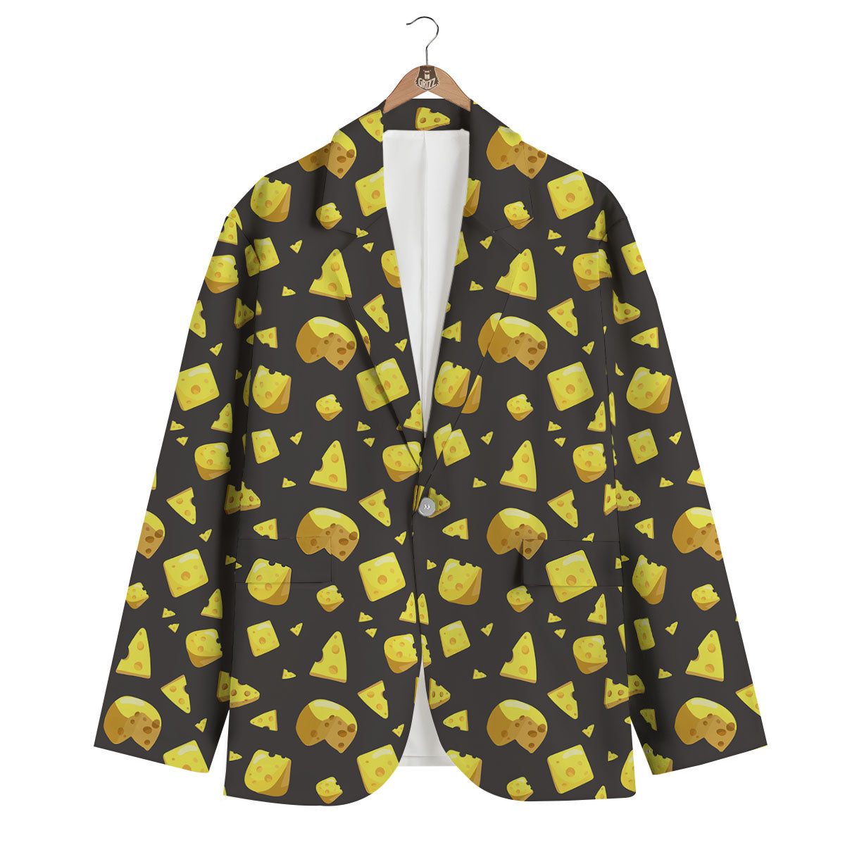 Black Holes And Cheese Print Pattern Men's Blazer-grizzshop