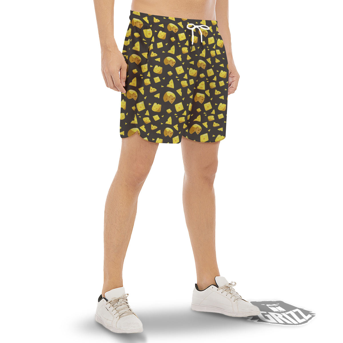 Black Holes And Cheese Print Pattern Men's Gym Shorts-grizzshop