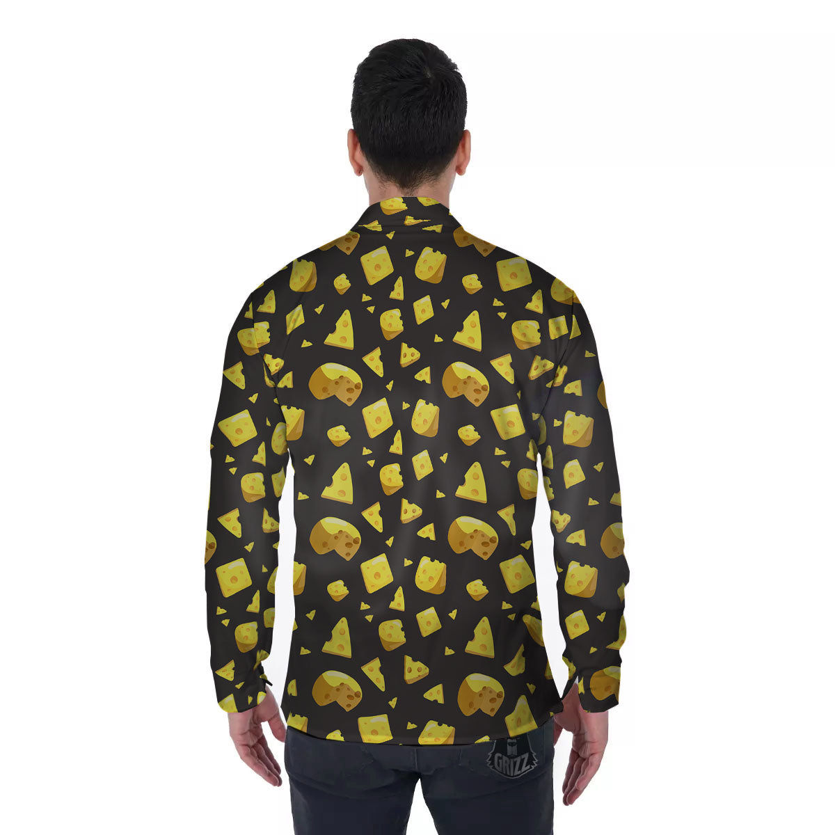 Black Holes And Cheese Print Pattern Men's Long Sleeve Shirts-grizzshop