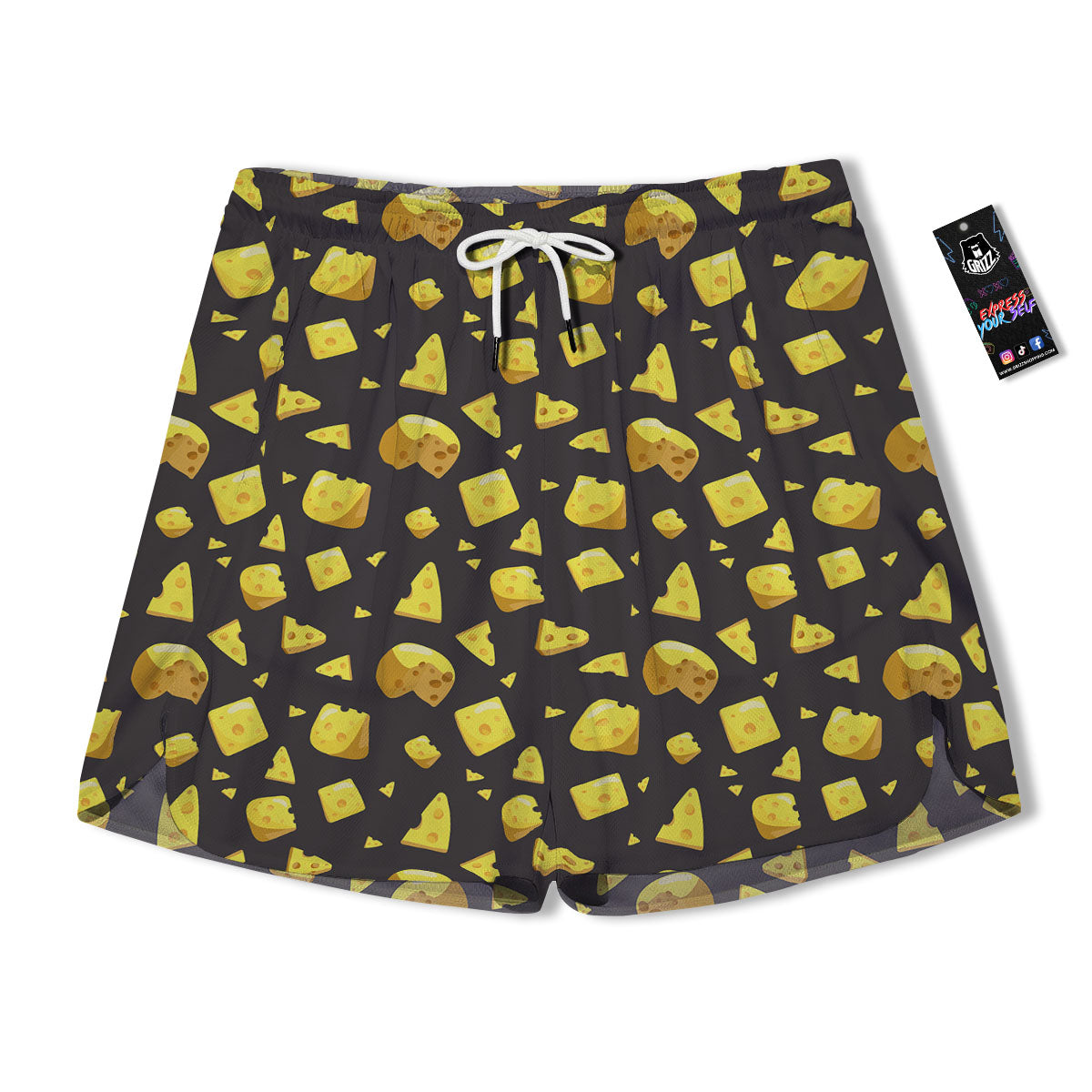 Black Holes And Cheese Print Pattern Men's Running Shorts-grizzshop