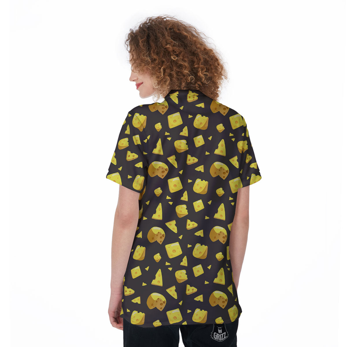 Black Holes And Cheese Print Pattern Women's Golf Shirts-grizzshop
