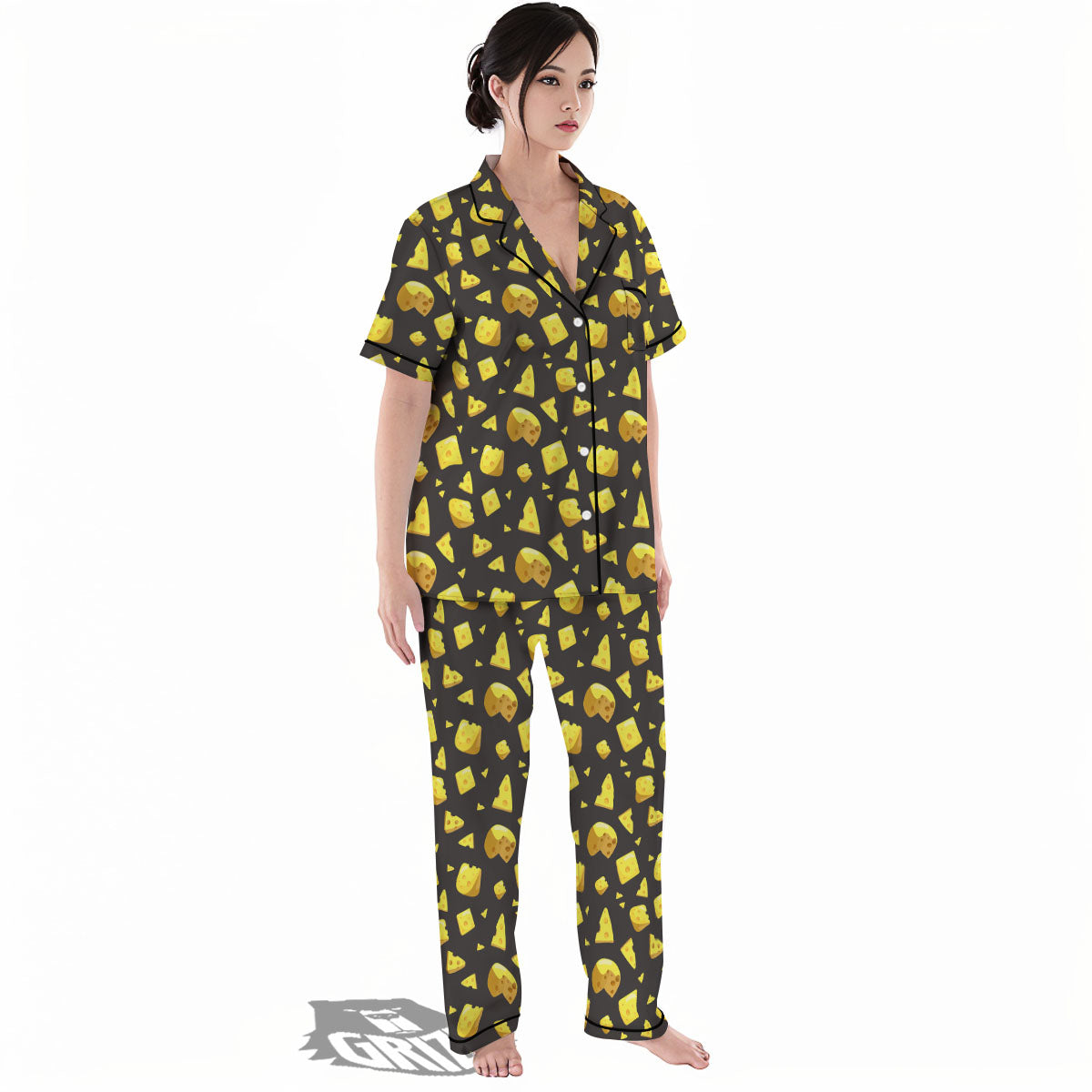 Black Holes And Cheese Print Pattern Women's Pajamas Set-grizzshop