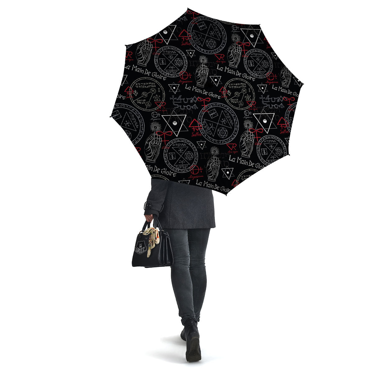 Black Magic Witch Hand Of Glory Print Umbrella-grizzshop