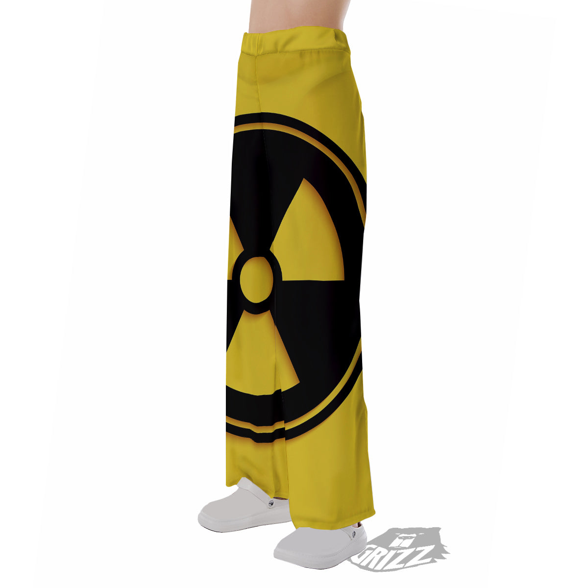 Black Radioactive On Yellow Print Pajama Pants-grizzshop