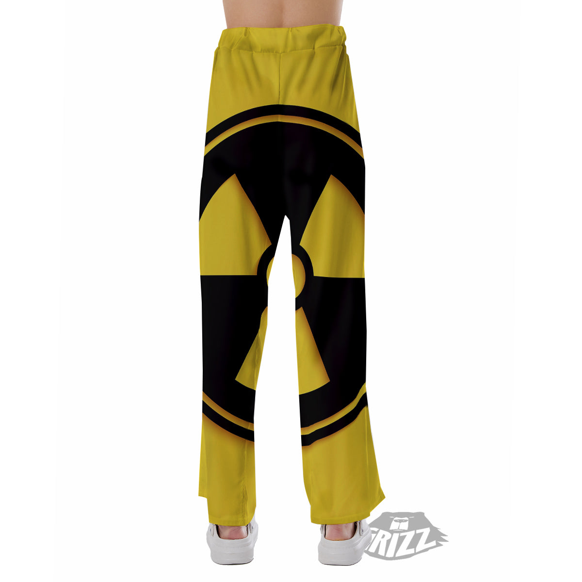 Black Radioactive On Yellow Print Pajama Pants-grizzshop