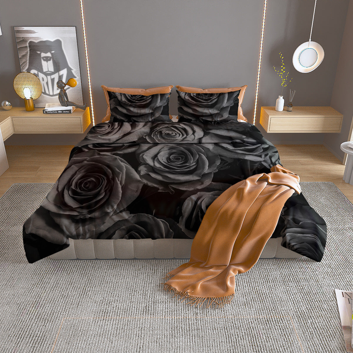 Black Green And Red Tartan Print Pattern Duvet Cover Bedding Set
